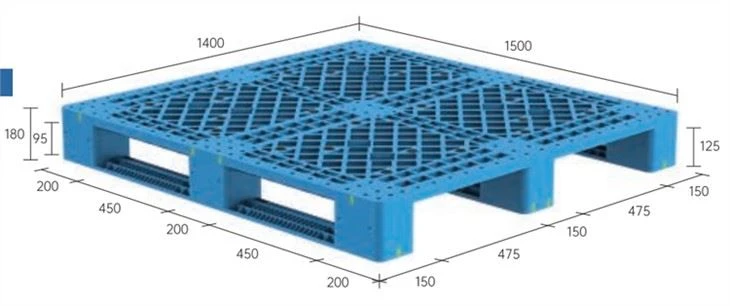 Paleta z plastu vyztuženého ocelí 1500x1400x125mm
